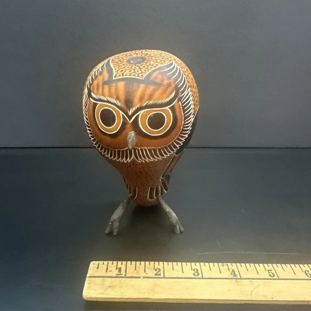 Gourd Owl with Feet /Rattles